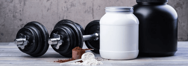 Athlete with sports supplements